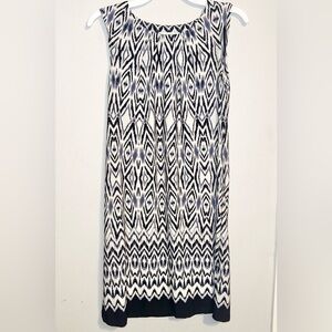 Soho Apparel Black and White Geometric Midi Dress